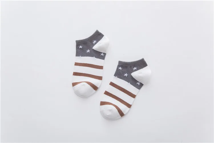 New Style Taobao Hot Sales Spring And Summer Plain Color Hipster Star Stripes Cotton Women’s Boat Socks Wholesale