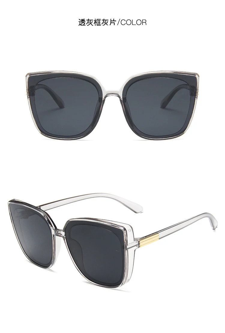 Ретро в форме кошачьих глаз Солнцезащитные очки женские роскошные брендовые дизайнерские винтажные очки Квадратные негабаритные солнцезащитные очки без оправы UV400