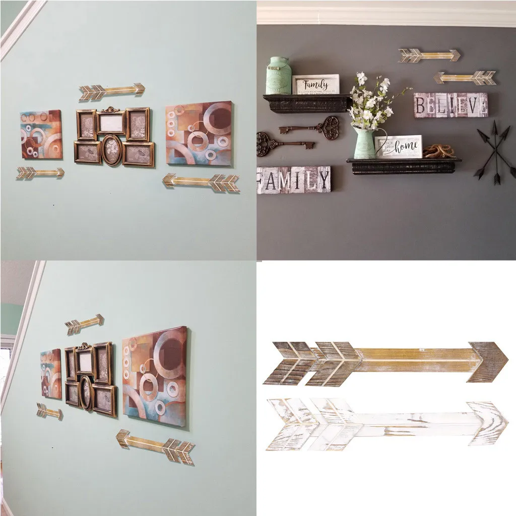 

2 Styles Rustic Wood Arrow Sign Decor Wall Art Arrow Crafts Give Directions Farmhouse Wall Mount Decoration For Home Pub Cafe