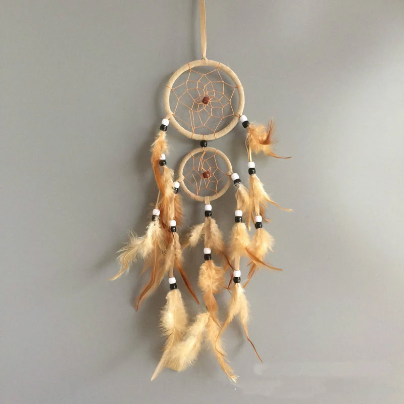 Wall Hanging Hot Sale Vintage Dreamcatchers Decoration For Car Retro Feathers Circular Feather Home Decoration Dream Catcher