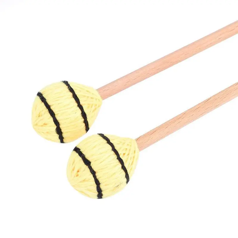 ABLB-1 пара Киянки Marimba, ударные Киянки с головкой пряжи и гладкой деревянной ручкой для профессионального игрока