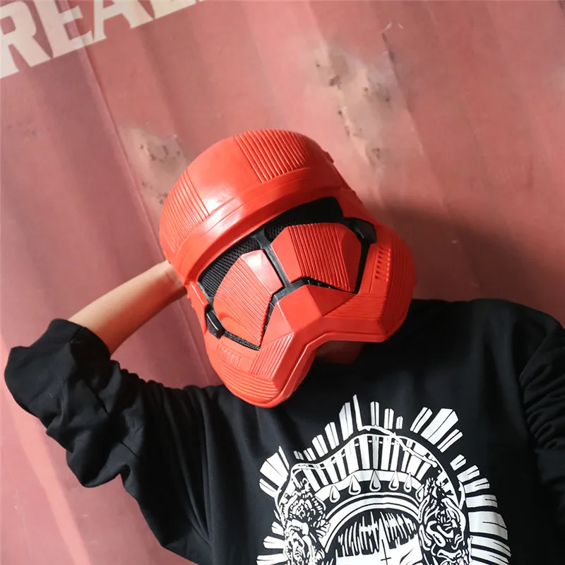 Новые Звездные войны: The Rise Of Skywalk Косплей Sith Trooper красный шлем маска звезда на Хэллоуин войны латексные шлемы маска реквизит полное лицо