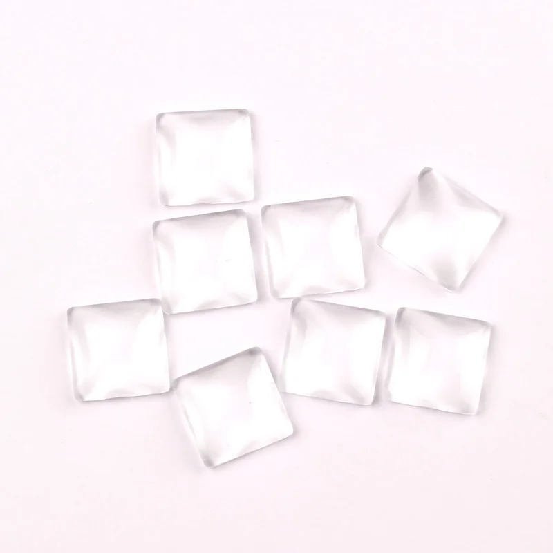 30 шт. 15X15mm из прозрачного квадратного Стекло кабошон Ювелирная фурнитура