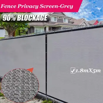 

Fence Privacy Screen Windscreen,with Bindings & Grommets, Heavy Duty Privacy Screen Mesh for Commercial and Residential-Grey