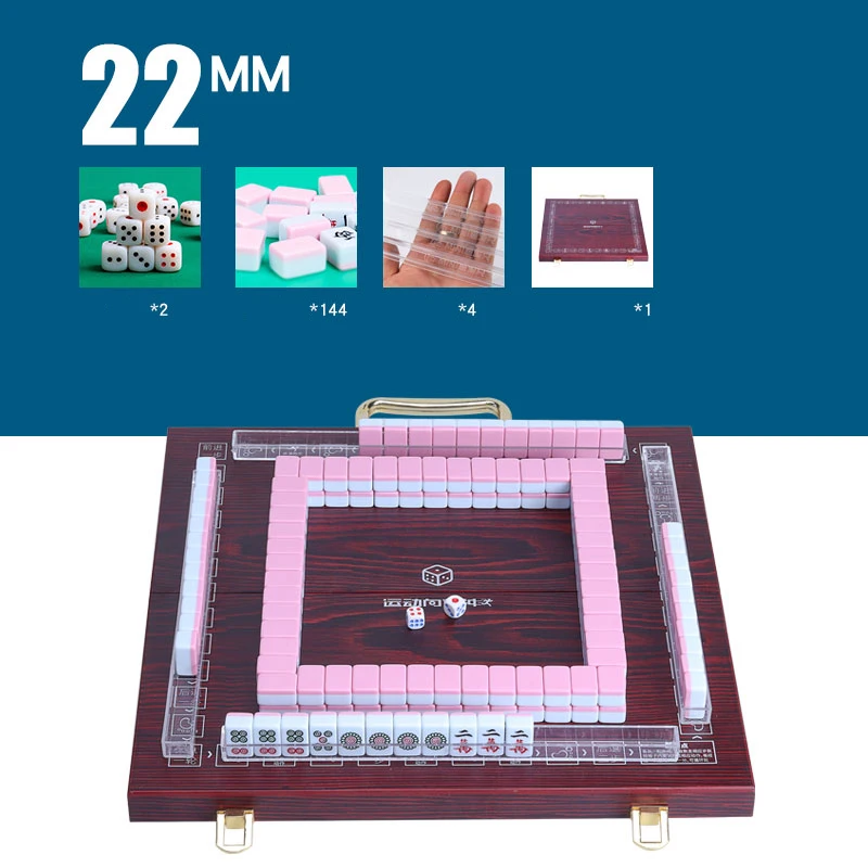 Table Pink 22mm Мини-22 мм/24 мм маджонг Портативный складные деревянные Коробки Majiang набор маджонг путешествия настольная игра развлечения вывеска indoor Board игры - Цвет: Table Pink 22mm