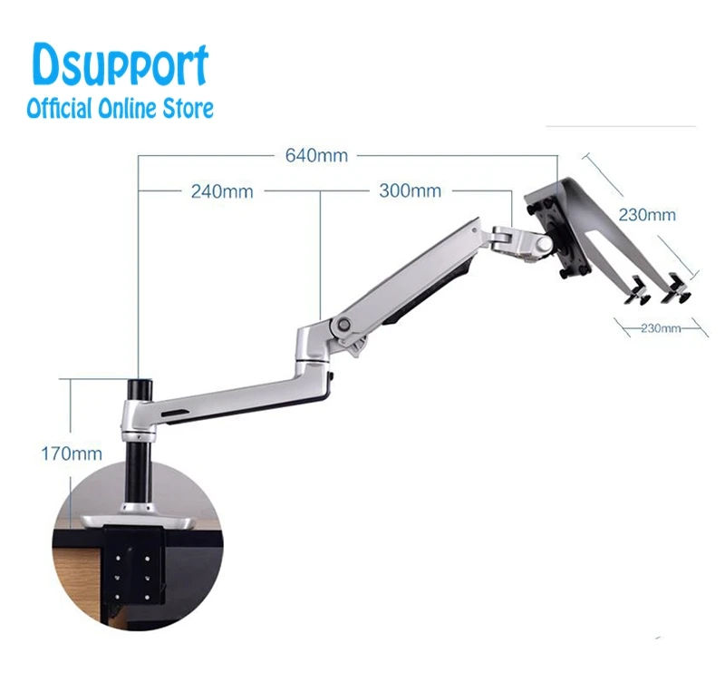 Aluminum Alloy Desktop Mount Ultra long Arm Dual