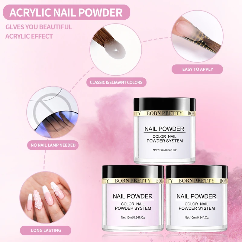 Acrylic Powder Set Pink White Clear Acrylic Nail Kit for Nails Extension Professional Nail Art Liquid Set nail powder nail acrylic liquid acrylic nail powder nail kit
