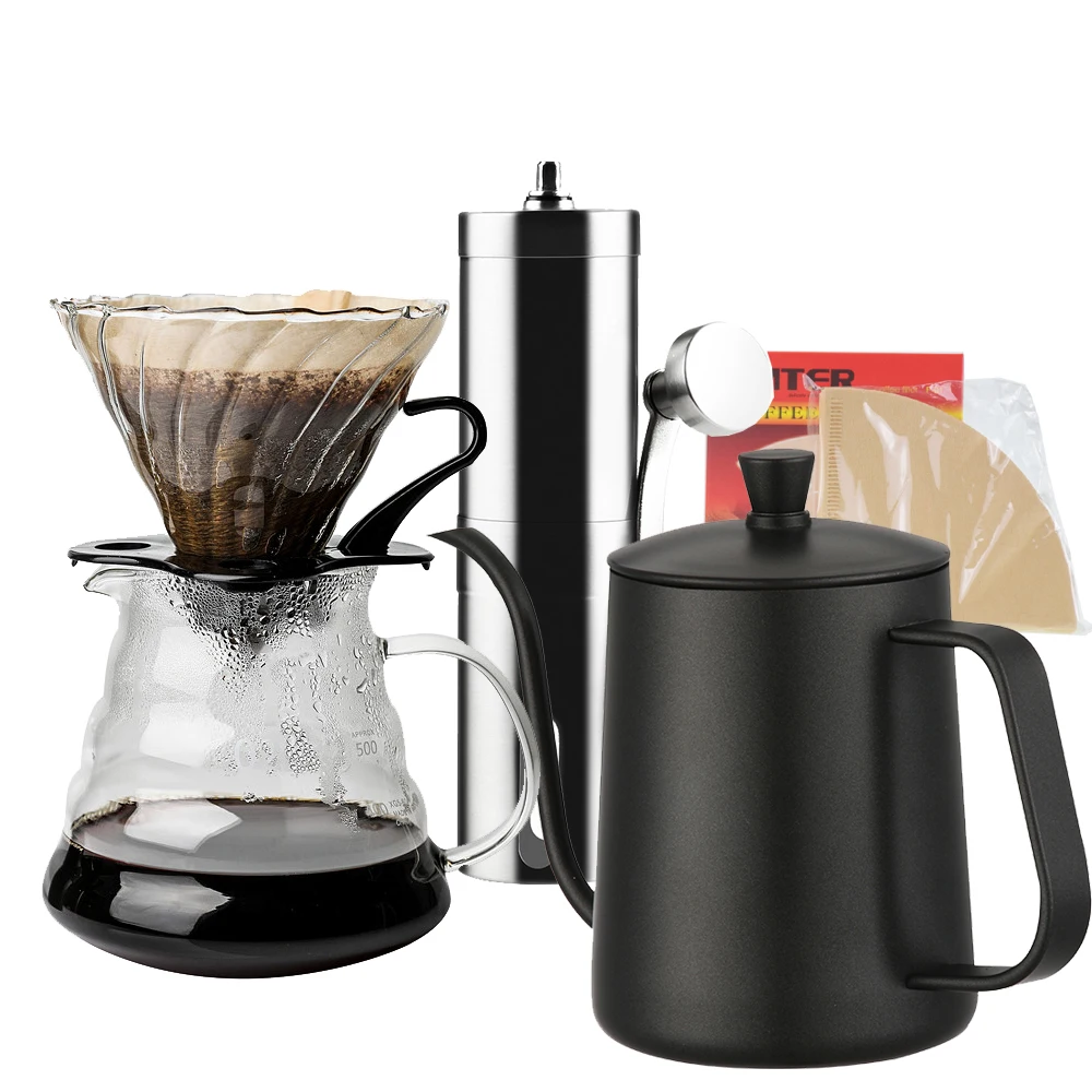 Koop Nieuwe Ecocoffee Nieuwe Collectie Freeshipping Milieuvriendelijke V60 Drip Sets 580ml Heatproof Koffie Server Ketel Filters Hot Koop