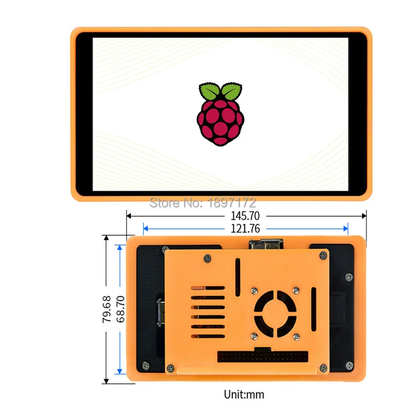 Raspberry Pi 5,5 дюймов AMOLED емкостный экран, разрешение 1080 × 1920, панель из закаленного стекла, чехол, для Raspberry Pi 4B 3B