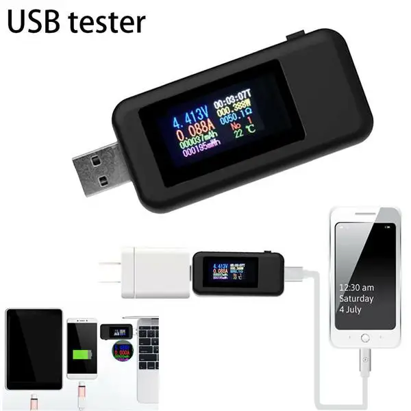 DishyKooker 10 в 1 ЖК-цифровой USB тестер Ток Напряжение зарядное устройство вольтметр мощность детектор