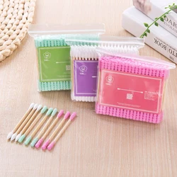 100pcs/pack Double-head Spiral Cotton Swab Stick Makeup Remover Sanitary Cotton Swab Ear-cut Cleaning Tool Set