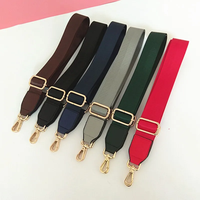 

Women Nylon Shoulder Strap Solid Color/Stripe Design Wide Bag Strap for Women Handbags Fashion Bag Strap Crossbody Bags Parts