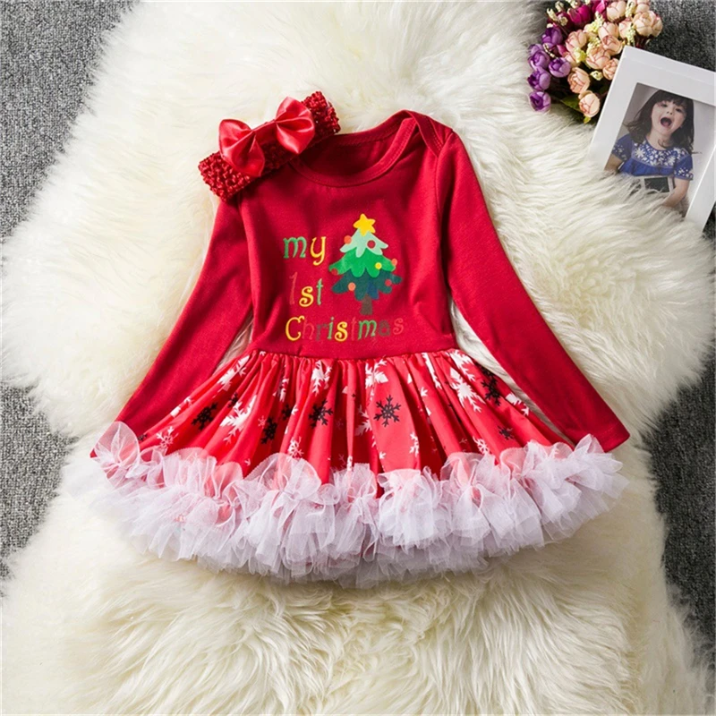 Puckcovi/рождественское платье; Robe noel; платье-пачка для маленьких девочек; платья для новорожденных с длинными рукавами для 3 лет; милые разноцветные платья; Vestidos nina