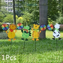 Красочные милые Мультяшные животные, тигр, Лев, корова, дракон, ветряная мельница для дома, сада, двора, открытый декор, игрушки для детей, подарок