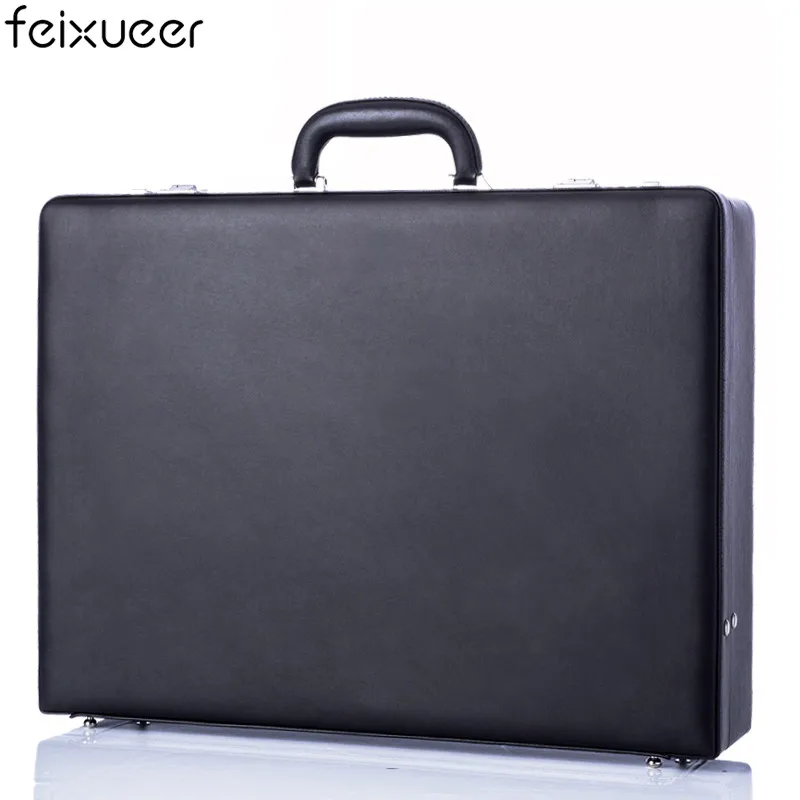 DH2810back Feixueer дизайнерское платье из искусственной кожи портфель бизнес 14 ''чехол для ноутбука мужской чемодан брендовая наличные офисная Сумка черный DH2810 - Цвет: DH2810back