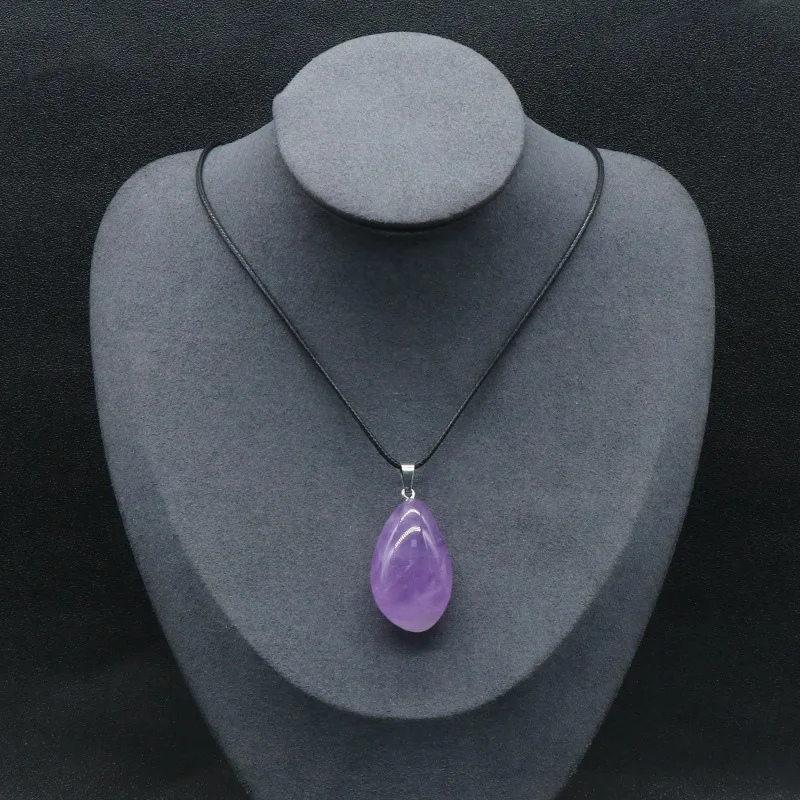 Natural Stone Irregular Amethysts Crystal Pendant Necklace For women jewelry