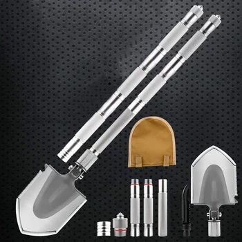 

Military Folding Shovel Set Multi Functional Outdoor Backpacking Aluminum More Comfortable Grip Switched Freely