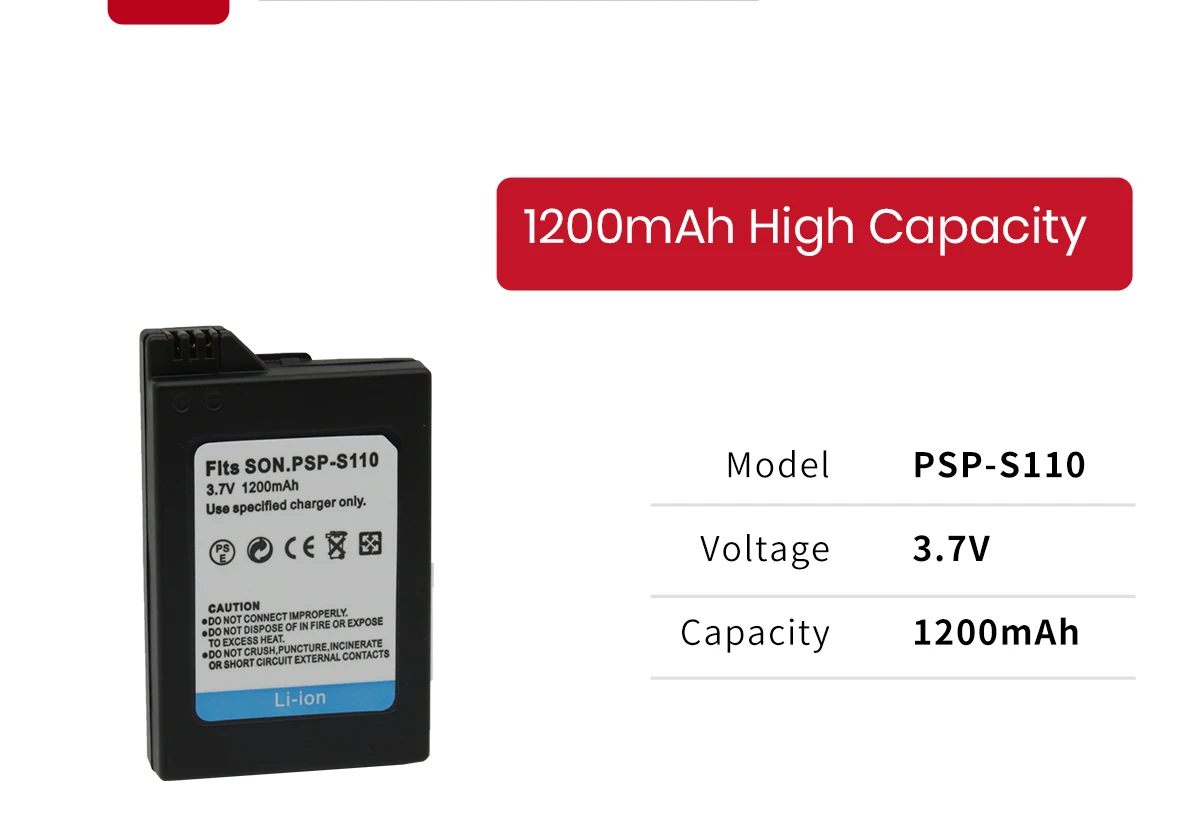 Батарея EPHESTION S110 для SONY Lite psp 2th psp-2000 psp-3000 psp-3004, аксессуары для игр