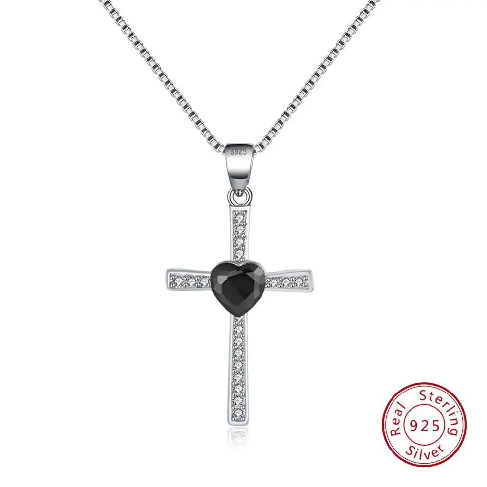 Black Zircon Effie queen Аутентичные 925 пробы серебряные женские ожерелья шесть цветов в форме сердца AAA Циркон Модные женские ювелирные изделия с подвеской BN88 - Цвет камня: Black Zircon