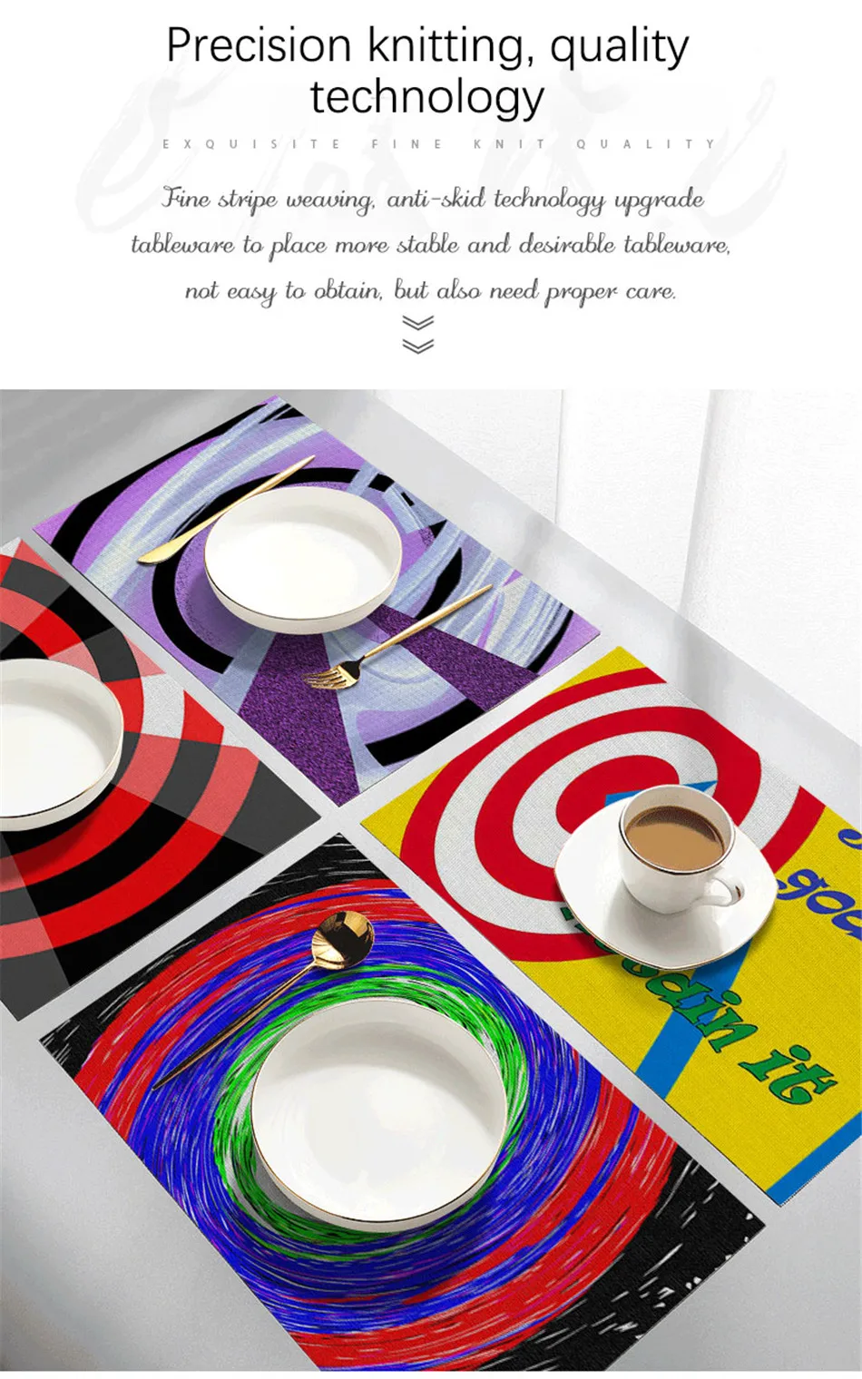 Fuwatacchi Shooting Target Placemat Drink Coasters Heat-insulated Tableware Decor Kitchen Dinning Bowl Dish Waterproof Pad Table