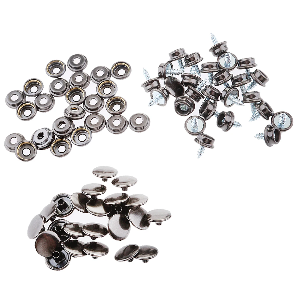 75 Pieces Stainless Steel Boat Marine Cover Fastener Snap 3/8'' Screw Socket Kit