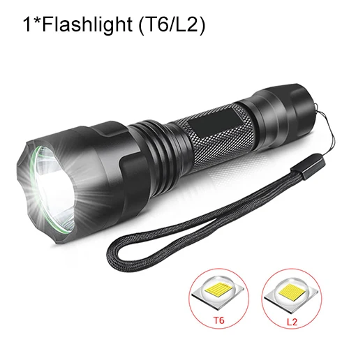 Package A L2 T6 светодиодный фонарик 18650 фонарик Водонепроницаемый ультра освещающий на дальнюю дистанцию 400 м фонарик 8000LM 5 Режим светодиодный фонарик - Испускаемый цвет: Package A