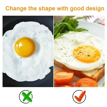 

Black Household Round Egg Omelet Mould Silicone Frier Round Egg Pancake Maker Mold Poacher 4pcs Tool Cooking Kitchen