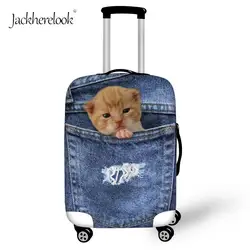 Синяя ковбойская сумка для багажа с принтом кота и собаки, дорожная сумка наматрасник, эластичный пылезащитный чехол для "18-32" дюймов