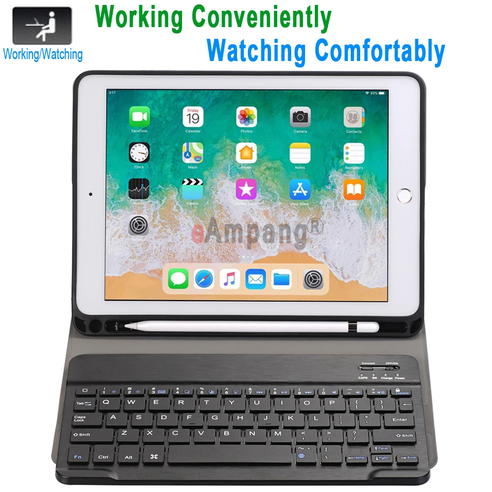 Чехол с клавиатурой для Apple iPad 9 7 2018 6 го поколения 5 2017 Air 1 2 Pro A1893 A1954 A1822 A1823 A1566|Чехлы