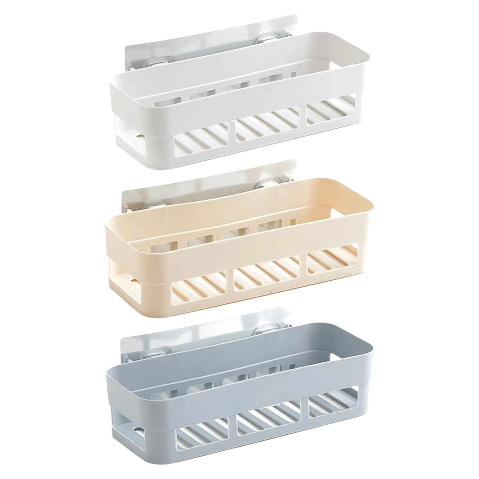 Wall Mounted Bathroom Shower Shelf Bath Caddy Storage Basket Rack Rectangle 26x10x6cm