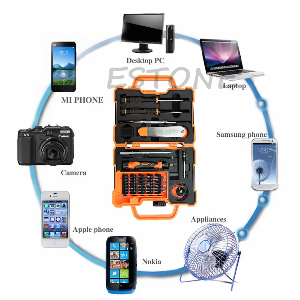 

Drop Shipping Jakemy 45 In 1 Screwdriver Repair Opening Tools Box Set Kit For Mobile Phone Pad