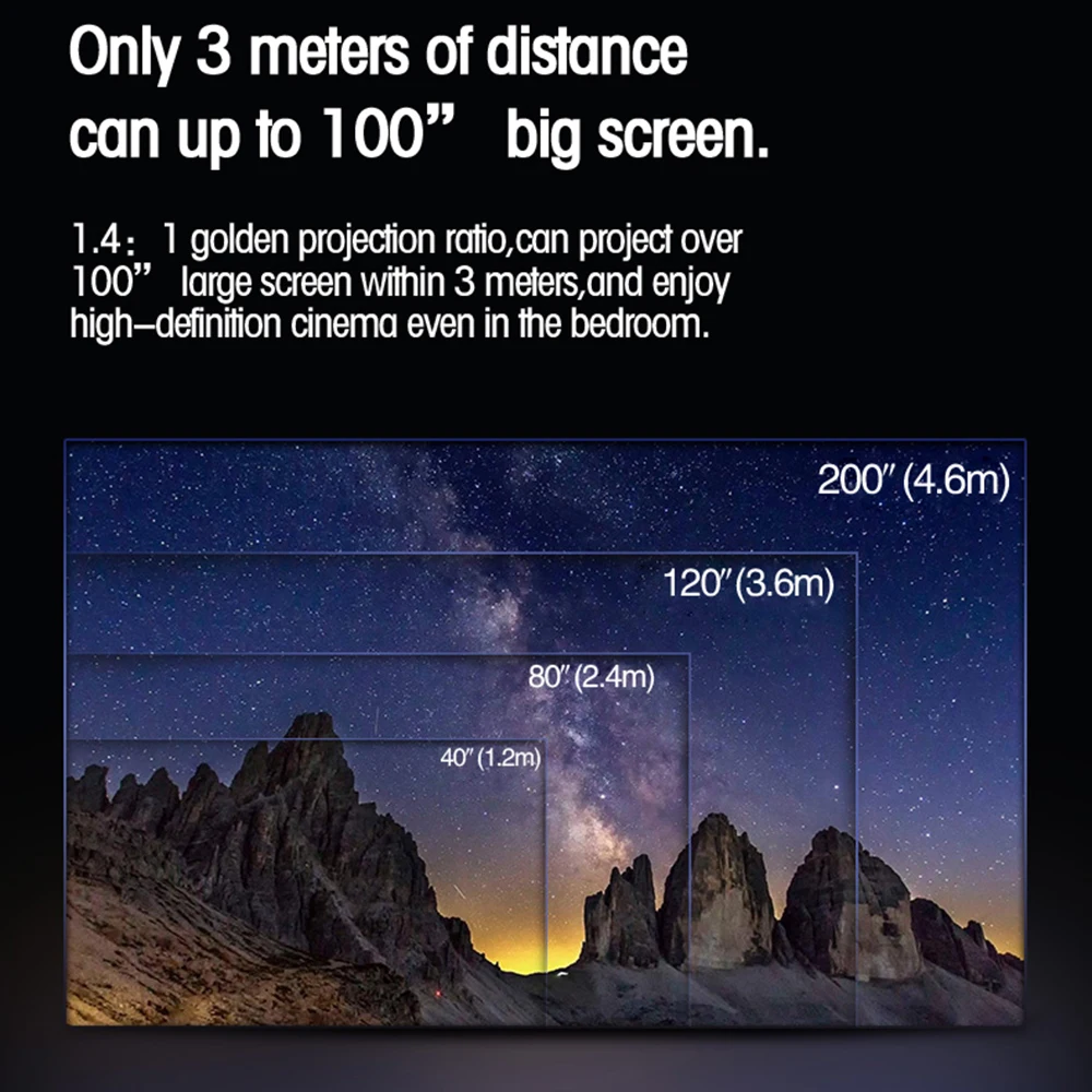 voz sistema android hd correção trapezoidal projetor