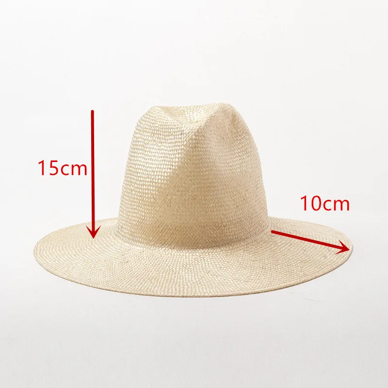

202006-HH7324A-japan order summer handmade Natural sisal Hollow weave leisure fedoras cap men women panama outdoor hat