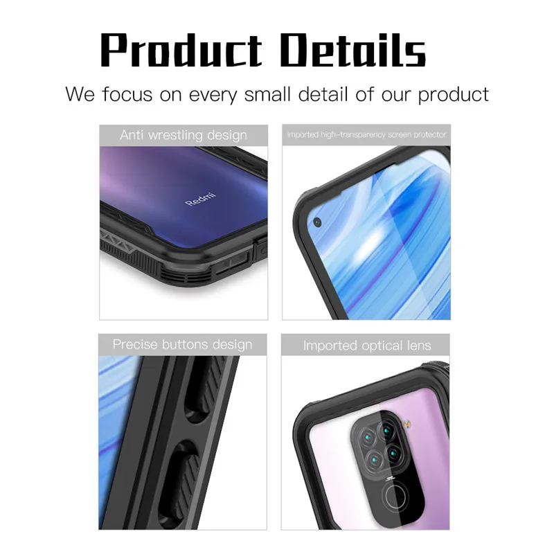 For Redmi Note 9 IP68 Diving Swim Proof Cover  (11)