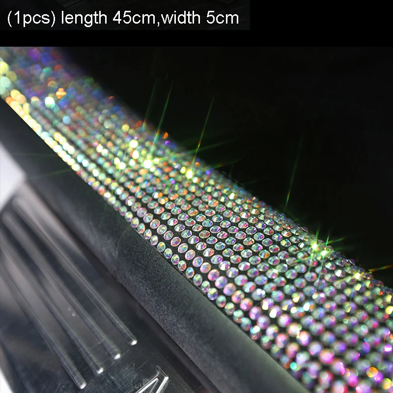 1pc Bling Rhinestone Car Sticker Decoration Auto Multi-function Threshold Protec