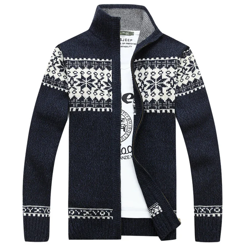 2020 Winter Men Slim Stand Collar Sweater Coat Jacquard Wool Knitted Cardigan Warm Men Clothing for Autumn кардиган мужской 2020 Winter Men Slim Stand Collar Sweater Coat Jacquard Wool Knitted Cardigan Warm Men Clothing for Autumn кардиган мужской