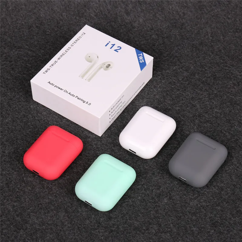 I12 bluetooth-гарнитура 5,0 Сенсорное всплывающее окно автоматически загружается Беспроводная Спортивная Поддержка siri tws bluetooth-гарнитура