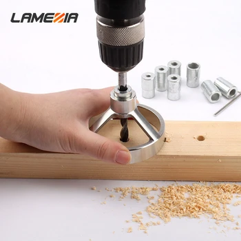 

LAMEZIA Dedicated Straight Hole Drilling Positioner Log Pin Stainless Steel Punching Auxiliary Tools For Woodworking
