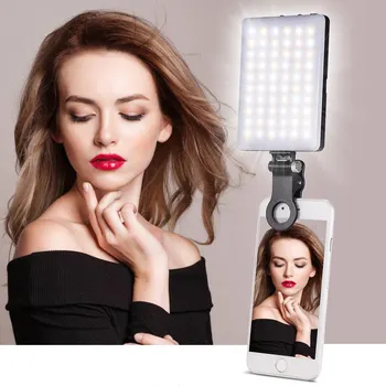 

NEWKBO Mini Clip-on Mobile Phone LED Light 3200K/5600K Bi-color Temperature Dimmable Built-in Rechargeable Battery LED Light