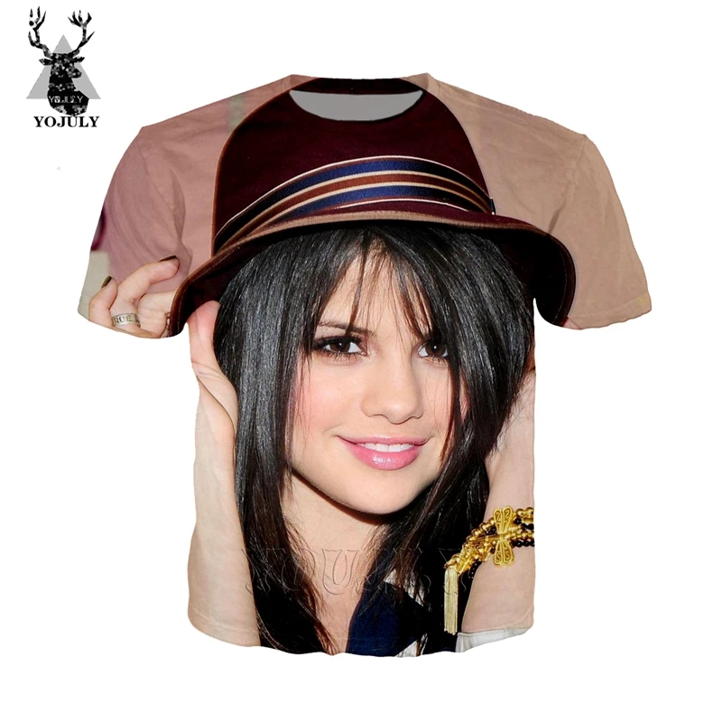 Selena Gomez футболка off white Новое поступление Мужская Женская 3d печать Harajuku футболки модные хип хоп с круглым вырезом уличная одежда топы A167