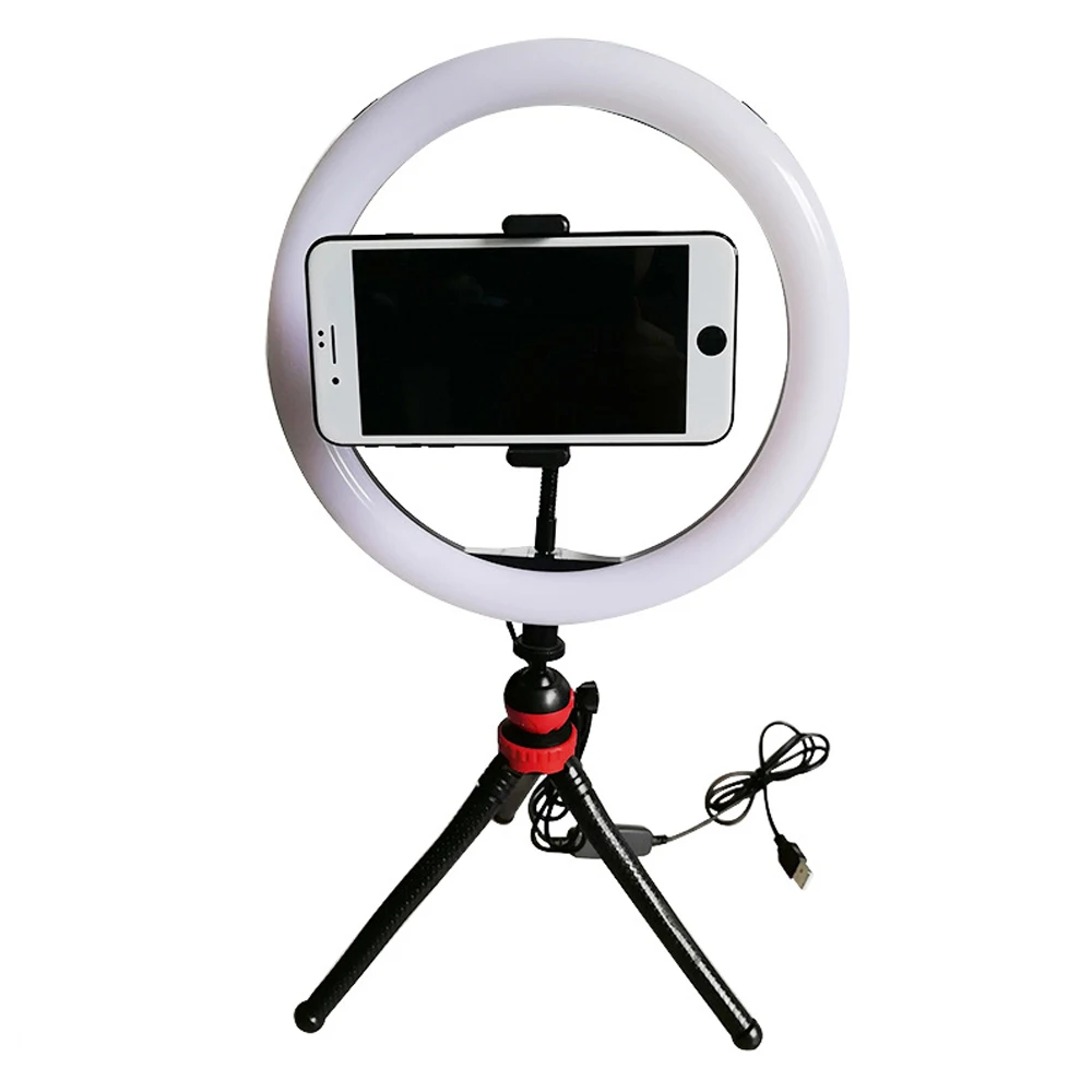 

Ring Light 26cm Round LED Flash Light Selfie Beauty Light Flaxible Phone Holder Strong Brightness Beauty Light For Smartphone
