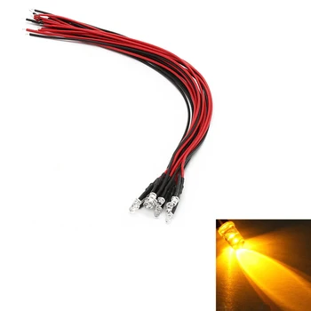 

10Pcs DC 24V Pre-wired LED Lamp Light Cable Bulb Emitting Diode 18cm 3mm Car Light Source