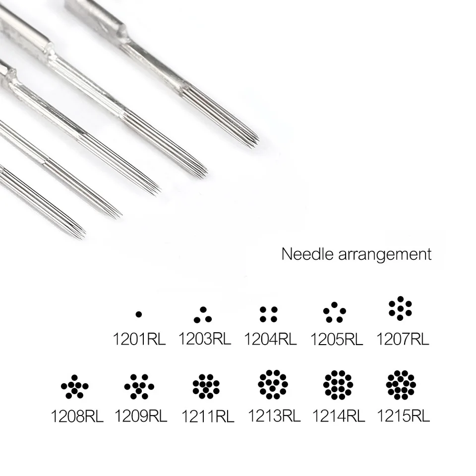 CNC Tattoo naalden set 20 stuks tattoocartridges wegwerp gemengd # 10 Bugpin Round Liner cartridge tattoo naalden 1RL 3RL 5RL 7RL 9RL EN04R-20KIT-D