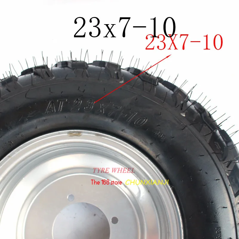 AT23X7-10 дюймов бескамерное колесо шины AT23x7-10 дюймов вакуумные шины со ступица из алюминиевого сплава для картинг детская коляска ATV UTV