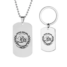 Европа и Америка Горячие Продажи аксессуары из нержавеющей стали Висячие бирки ожерелье отец и сын надписи кулоны с надписью ожерелье