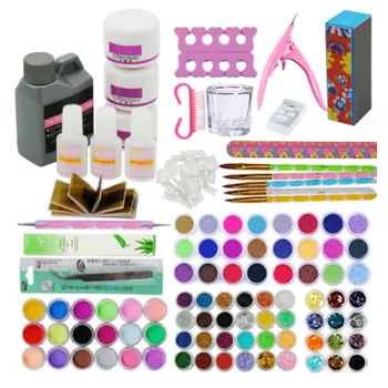 

Nail Acrylic Powder Glitter Manicure Set For Nail Art Kit Gems Decoration Crystal Rhinestone Brush Tools Kit