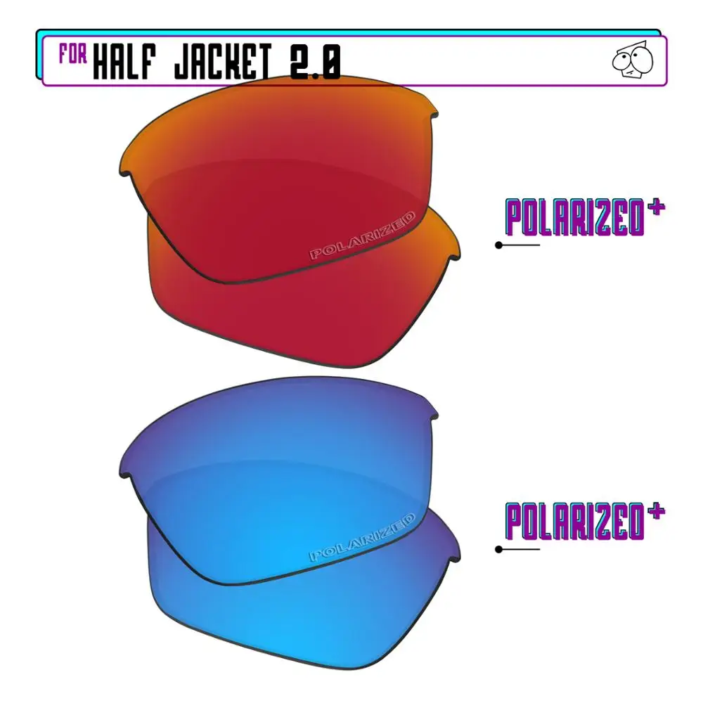

EZReplace Polarized Replacement Lenses for - Oakley Half Jacket 2.0 Sunglasses - BlueP Plus-RedP Plus