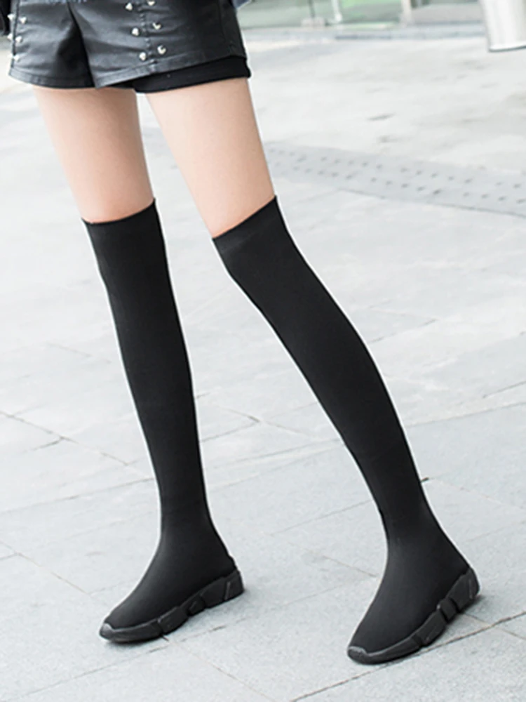 Woman Boots Long Tube Socks Shoes Female Fashion Flat Shoes for Women Basket Winter Boots Female Women Sneakers