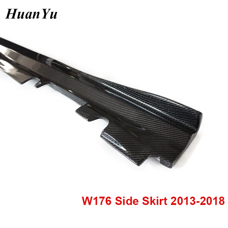 Боковая юбка R Style W176 W117 из углеродного волокна для Mercedes benz A & CLA Class A180 A200 A45 CLA45 AMG