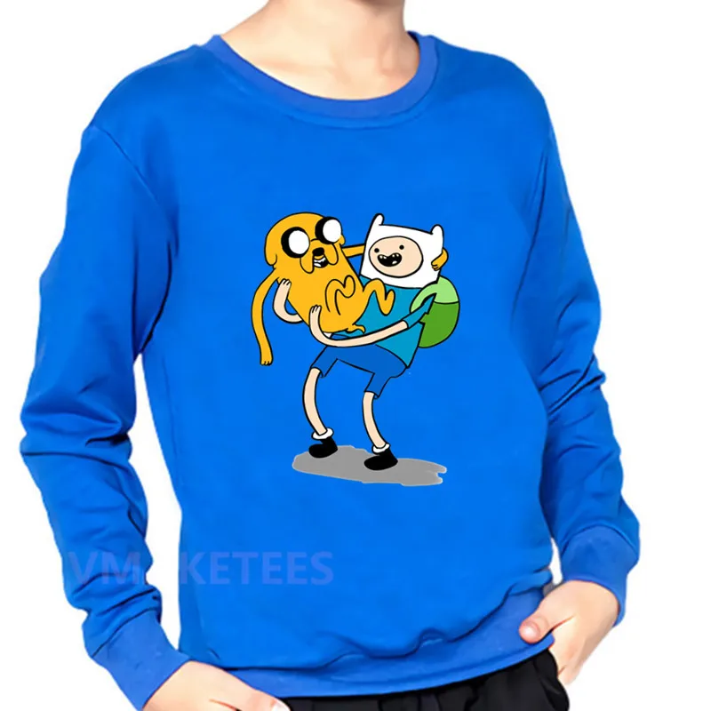 Детские толстовки с изображением Финна из Adventure Time and Jake с мультяшным принтом Толстовка для маленьких мальчиков и девочек детские топы, забавная одежда для малышей KYT5200